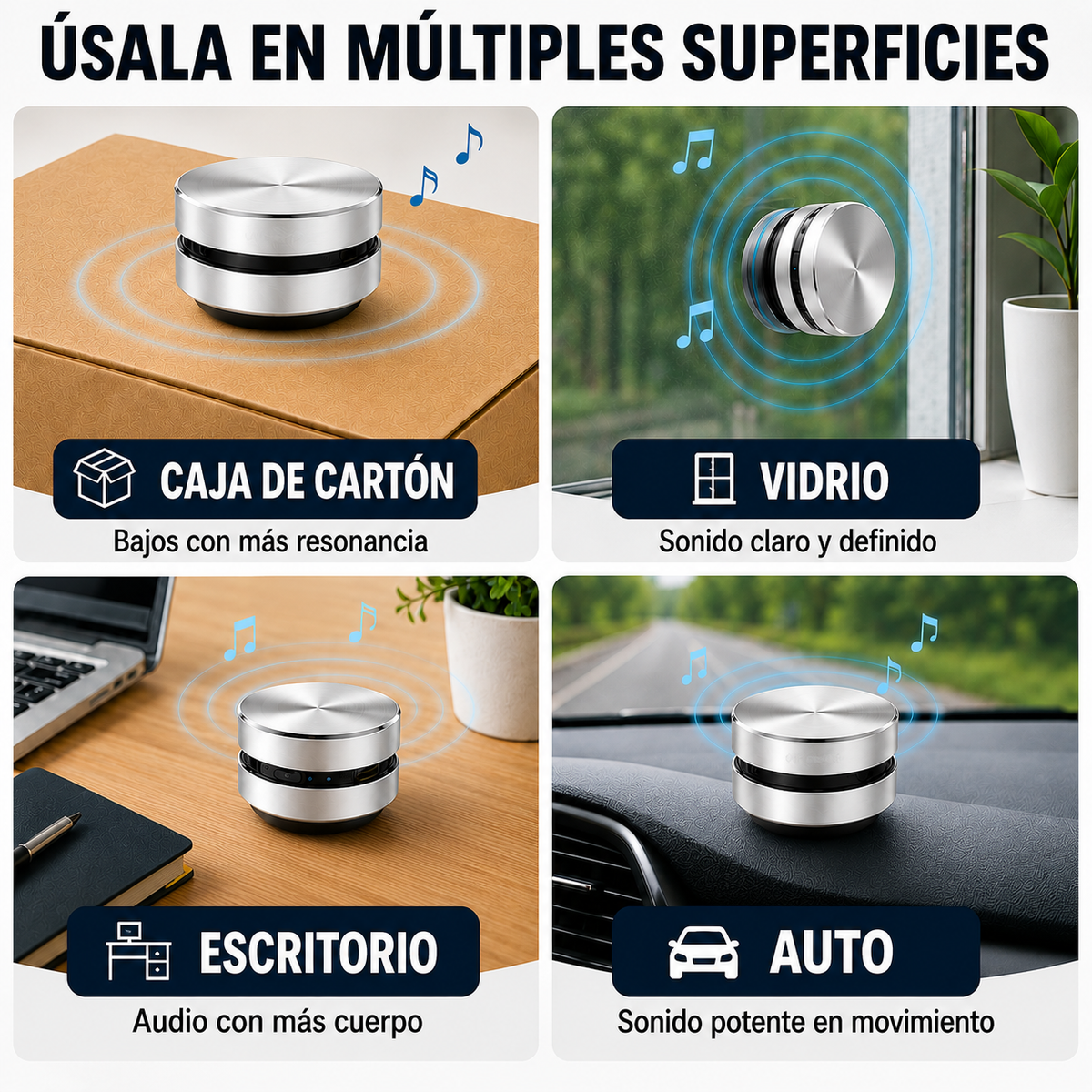 Bocina Portátil de Resonancia para Casco y Ducha