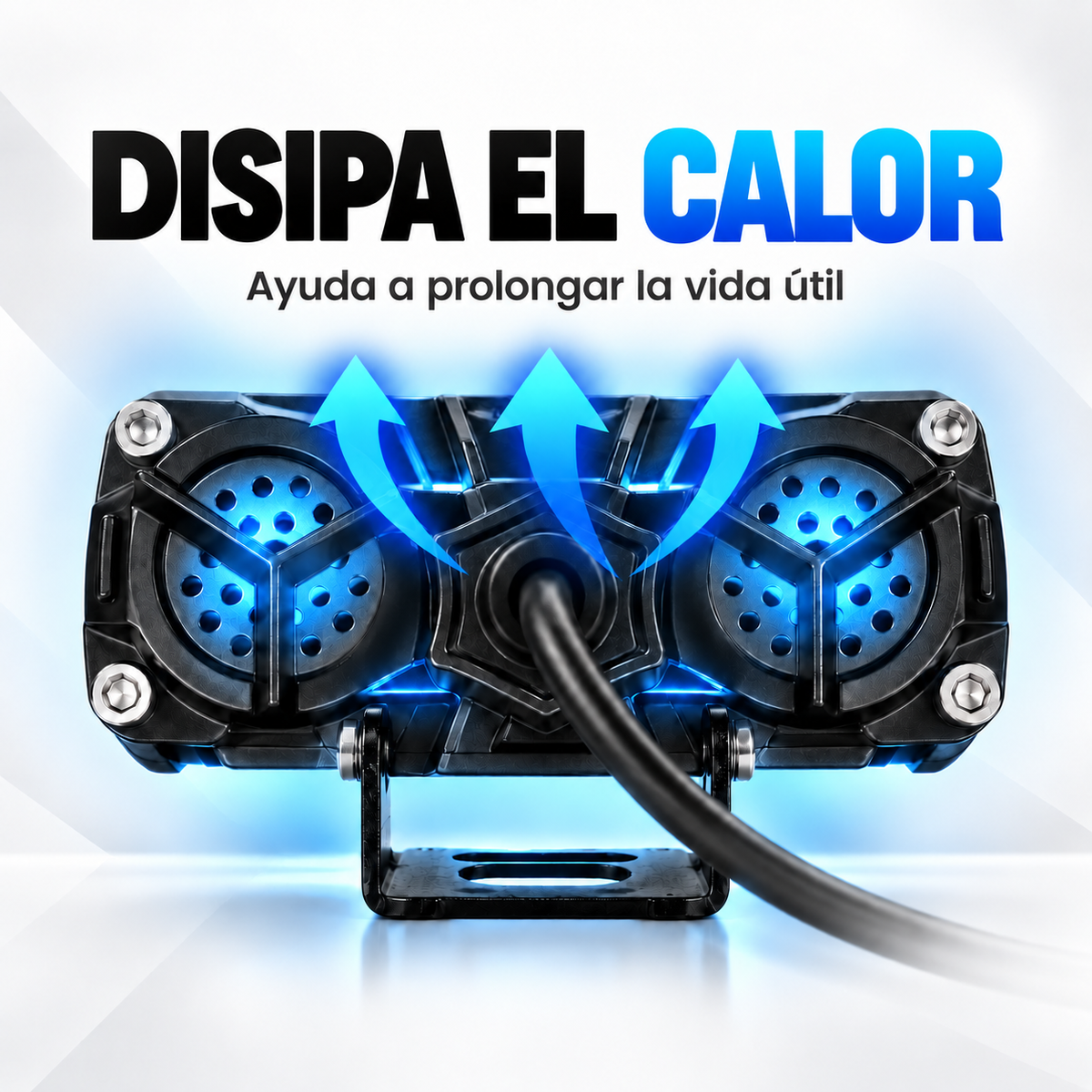 Faro LED: 3 Lupas de Alto Rendimiento, Luz Bicolor + Largo Alcance