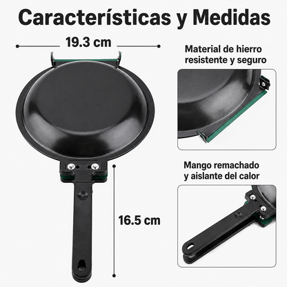 Sartén Doble Cara Antiadherente Voltea Fácil
