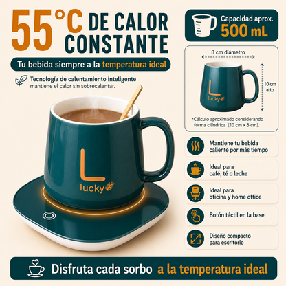 Taza con Calentador Eléctrico Inteligente 55°C