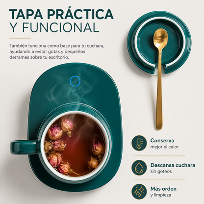 Sartén Doble Cara + Taza con Base Calentadora = ¡Combo para desayunos express!