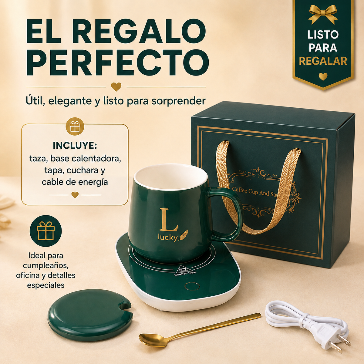 Taza con Calentador Eléctrico Inteligente 55°C