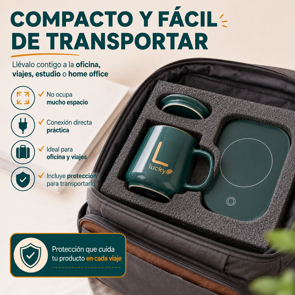 Taza con Calentador Eléctrico Inteligente 55°C