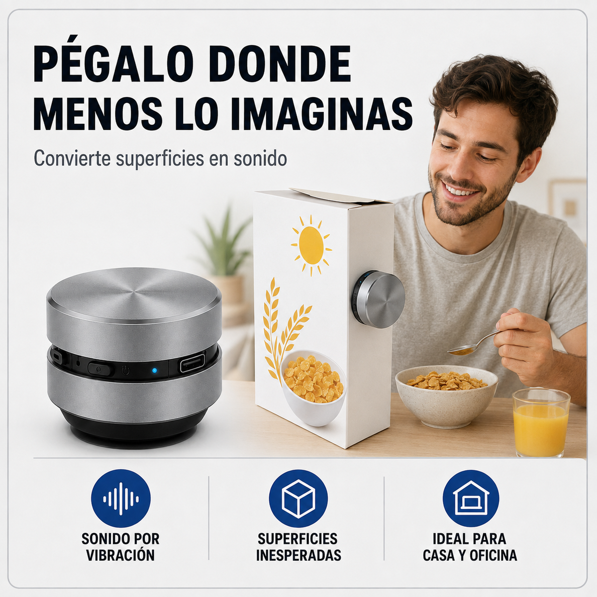 Bocina Portátil de Resonancia para Casco y Ducha