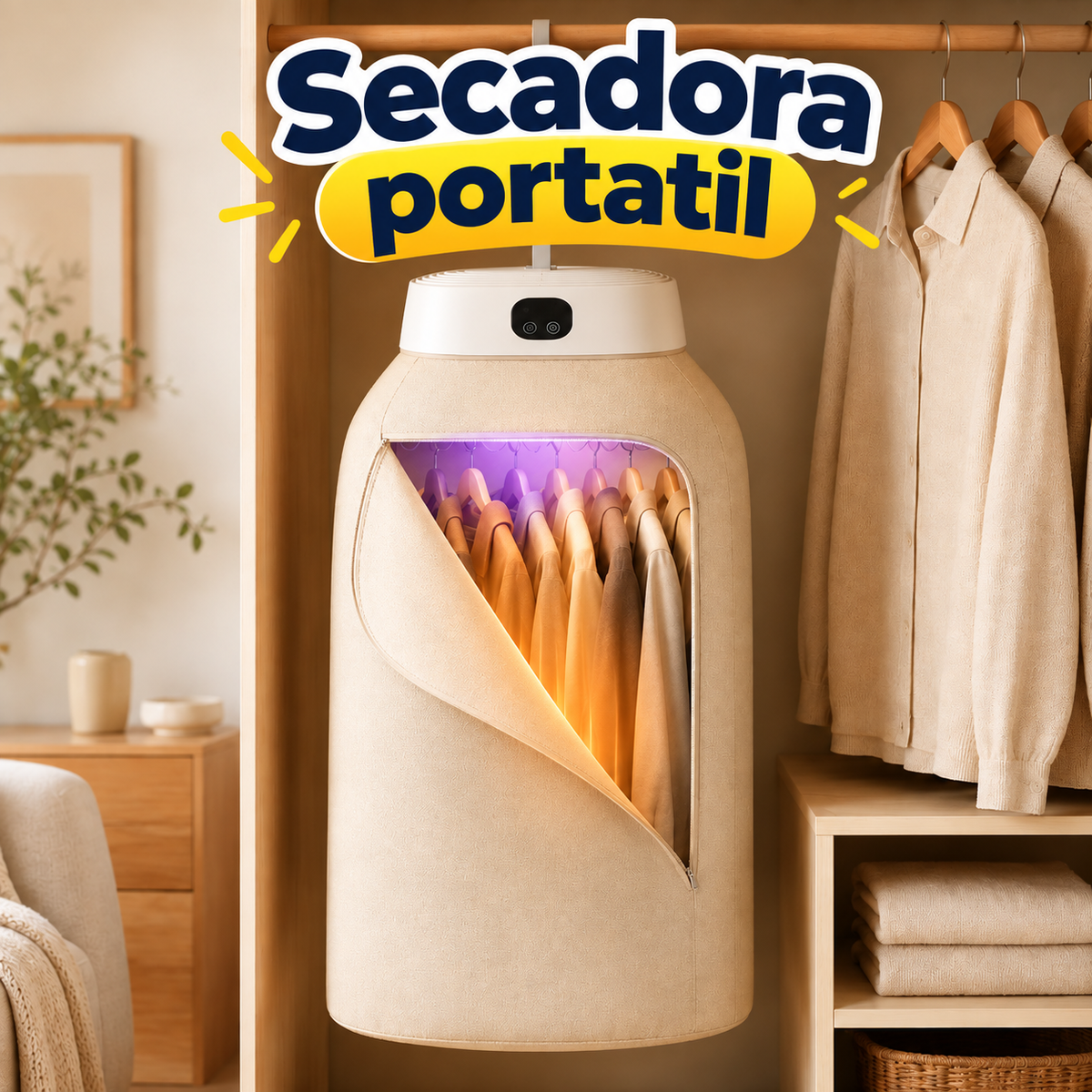 Mini Secadora Portátil UV: ¡Ropa, Tenis y Gorras!