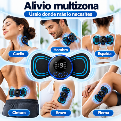 Mini Masajeador Portátil Cervical y Espalda - Parche Electroestimulador TENS Recargable