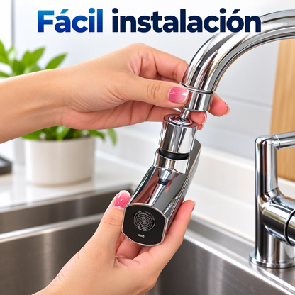 Extensor 360 de Grifo de Agua - Multi-distribución - Antisalpicaduras - Universal para Lavabo y Tarja