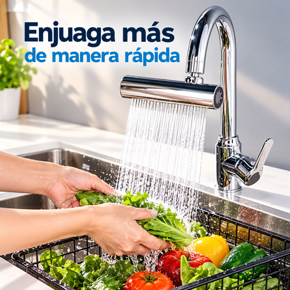 Extensor 360 de Grifo de Agua - Multi-distribución - Antisalpicaduras - Universal para Lavabo y Tarja