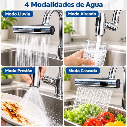 Extensor 360 de Grifo de Agua - Multi-distribución - Antisalpicaduras - Universal para Lavabo y Tarja