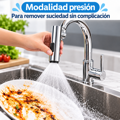 Extensor 360 de Grifo de Agua - Multi-distribución - Antisalpicaduras - Universal para Lavabo y Tarja