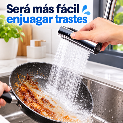 Extensor 360 de Grifo de Agua - Multi-distribución - Antisalpicaduras - Universal para Lavabo y Tarja