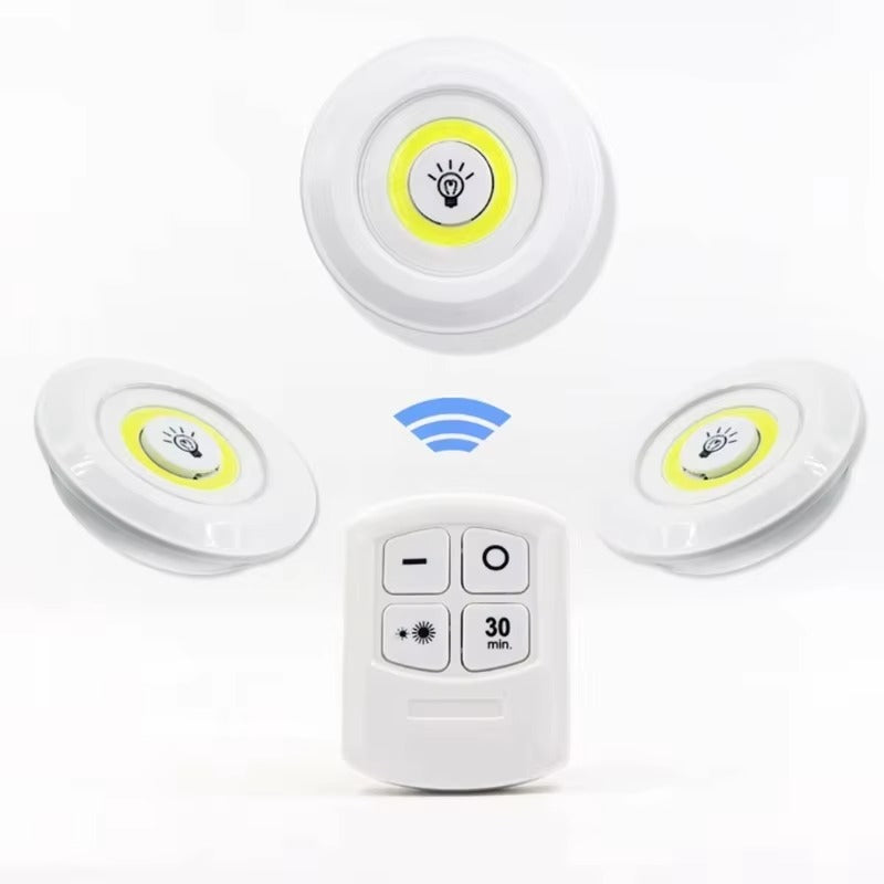 Set 3 Focos LED Adheribles con Control Remoto